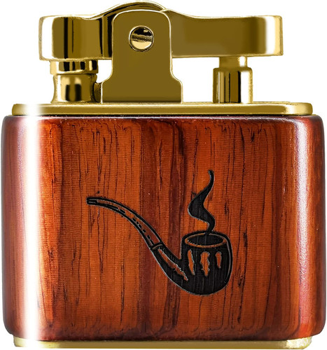 فندک بنزینی هانست مدل Vintage Trench با بدنه مسی و چوب صندل – کلاسیک، لوکس و ضد باد