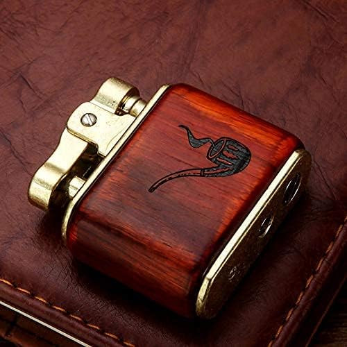 فندک بنزینی هانست مدل Vintage Trench با بدنه مسی و چوب صندل – کلاسیک، لوکس و ضد باد