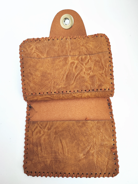 جاکارتی چرمی دستدوز مدل آکاردئونی ظرفیت ۱۰ کارت