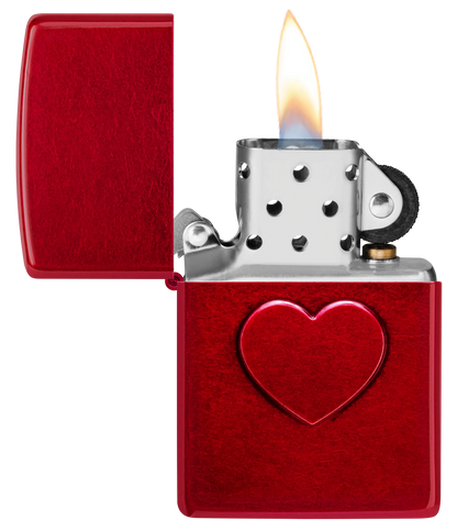 فندک زیپو مدل Stamped Heart – رنگ قرمز Candy Apple کد 46588