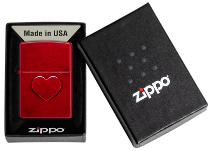 فندک زیپو مدل Stamped Heart – رنگ قرمز Candy Apple کد 46588