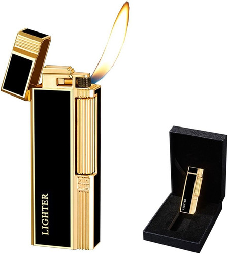 فندک بغلزن بدنه لاکی مشکی طلایی – مدل اورجینال لوکس