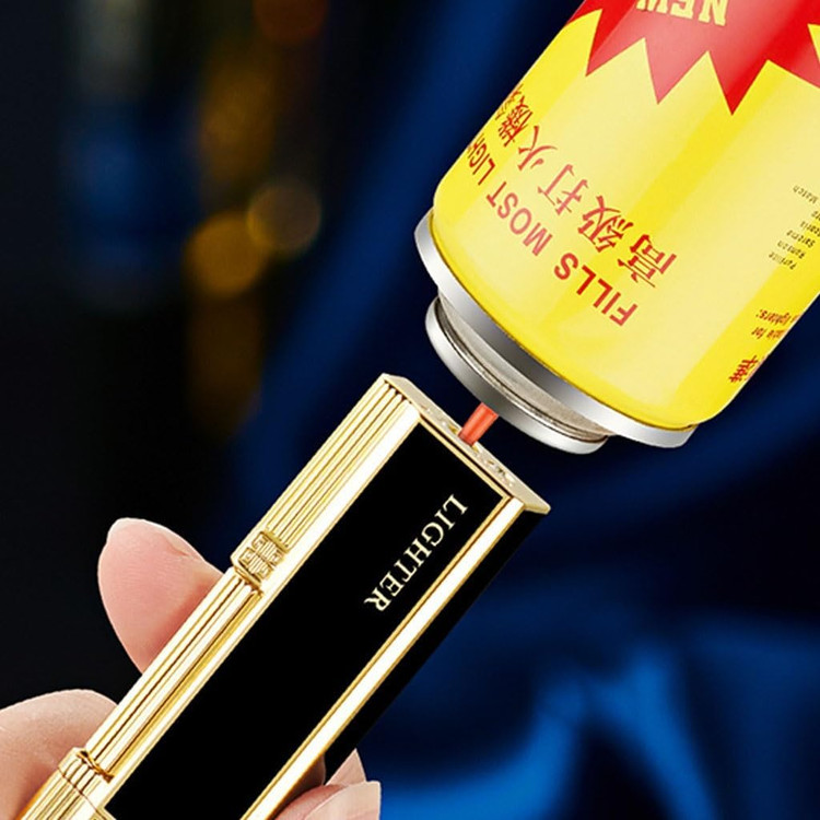 فندک بغلزن بدنه لاکی مشکی طلایی – مدل اورجینال لوکس