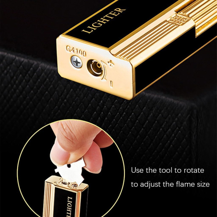 فندک بغلزن بدنه لاکی مشکی طلایی – مدل اورجینال لوکس