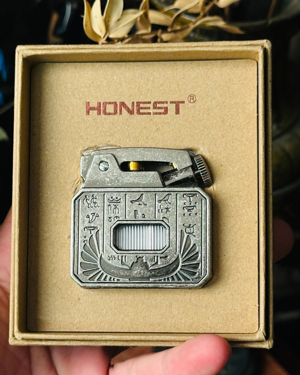 فندک بنزینی هانست (HONEST) مخزن شیشهای با جرقه اتوماتیک