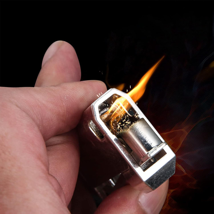 فندک بنزینی هانست | honest بدنه برنجی مدل ترنچ | طراحی کلاسیک وینتیج ضد باد