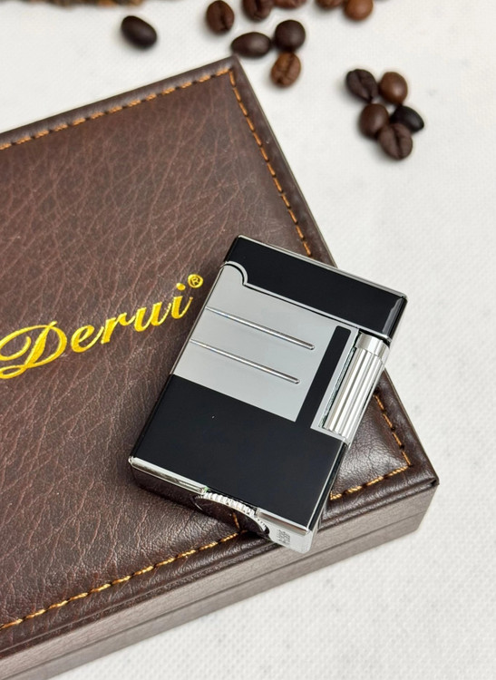 فندک گازی دروی (Derui) بغلزن Line 1 با جعبه چرمی اورجینال