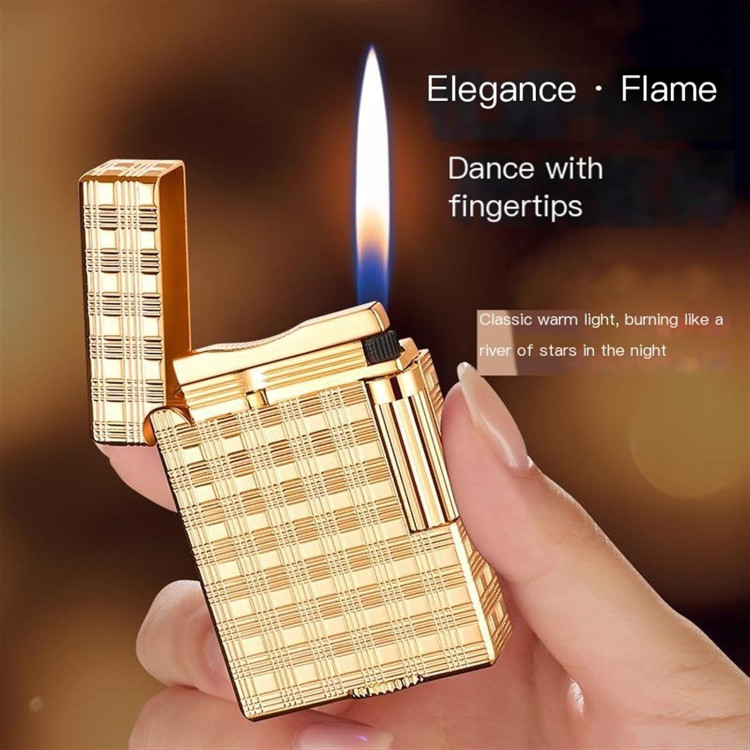 فندک دروی (derui) بدنه فلزی لاین 1 رنگ طلایی