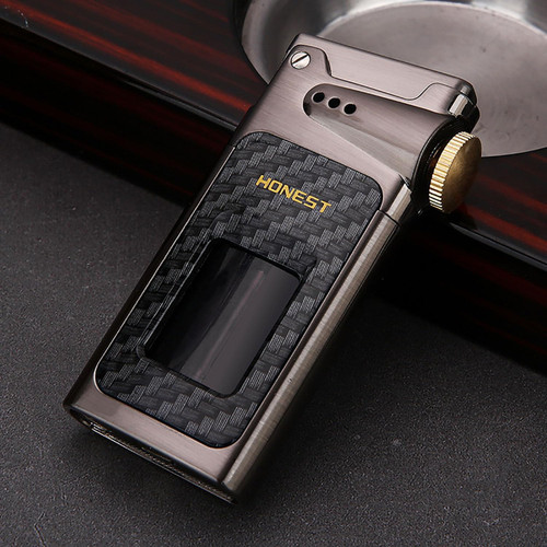 فندک بنزینی هانست (honest) مخزن شیشه ای طرح آنتیک