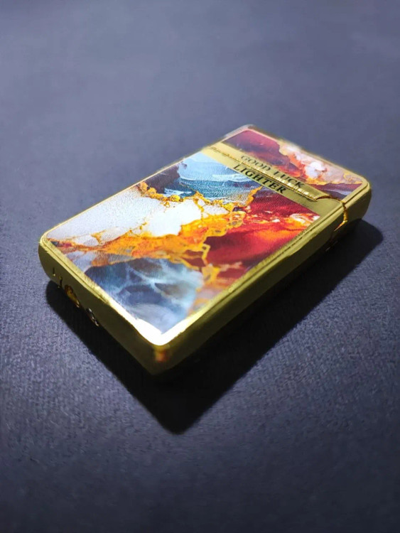 فندک گازی بغلزن لایتر(lighter) طرح آبرنگی کد 02