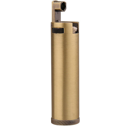 فندک بنزینی برند دلفین بدنه برنجی رنگ طلایی