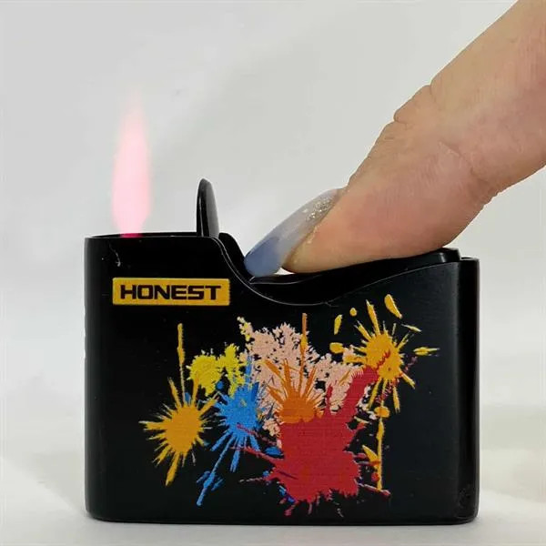 فندک گازی هانست (honest) دکمه ای شعله قرمز