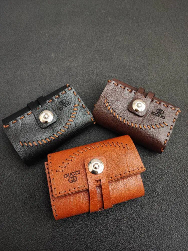 کیف پول چرم همراه با جاکارتی آکاردئونی با دکمه جدید