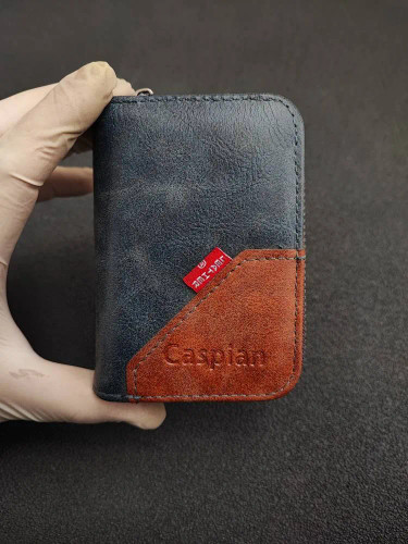 کیف کارت زیپ دار آکاردئونی چرمی پارچه ای کد 3460