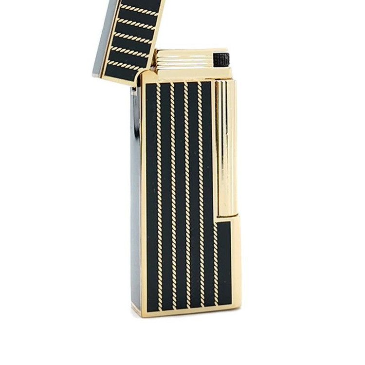 فندک گازی دروی (derui) بغل زن مشکی طلایی راه راه