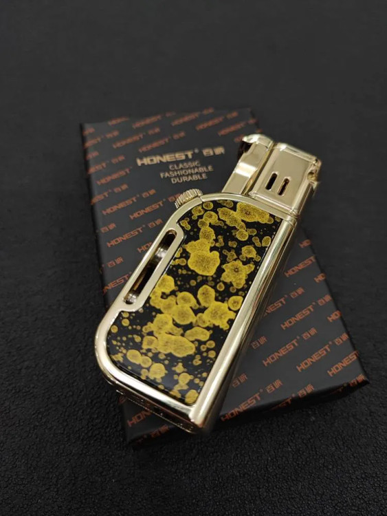 فندک دو شعله هانست (honest) بدنه فلزی شیکر دار اورجینال