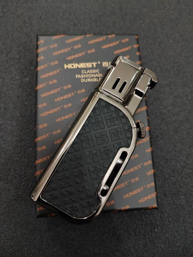 فندک دو شعله هانست (honest) بدنه فلزی شیکر دار اورجینال