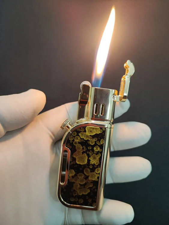 فندک دو شعله هانست (honest) بدنه فلزی شیکر دار اورجینال