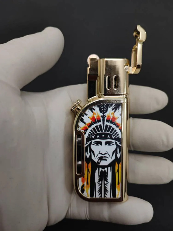 فندک دو شعله هانست (honest) بدنه فلزی شیکر دار اورجینال