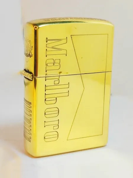 فندک بنزینی برند chief بدنه برنجی طرح Marlboro