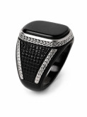 انگشتر مردانه استیل مشکی مدل Imperial Onyx