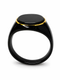 انگشتر مردانه استیل مشکی مدل Royale Black