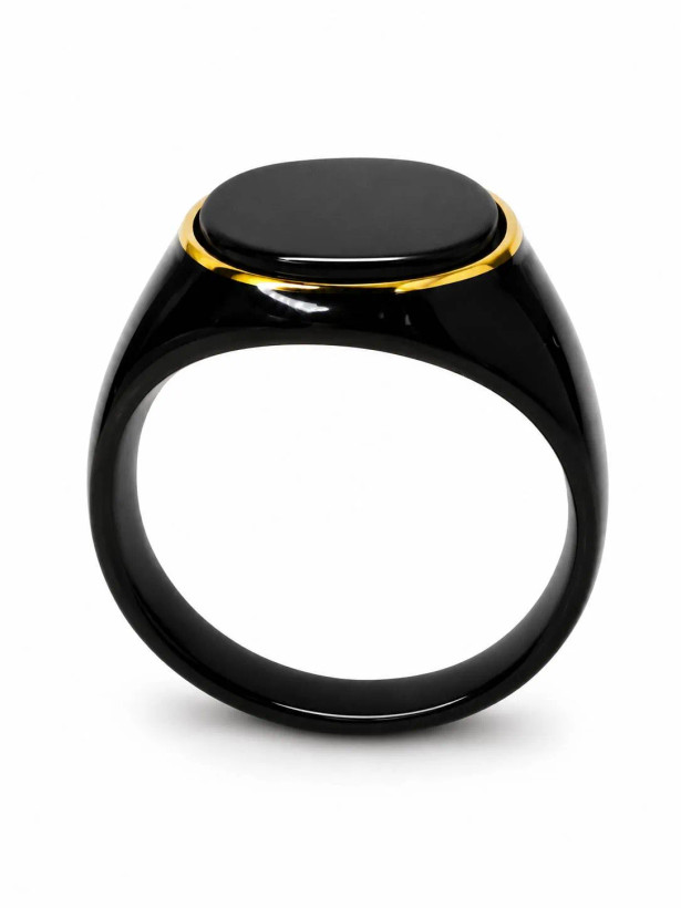 انگشتر مردانه استیل مشکی مدل Royale Black