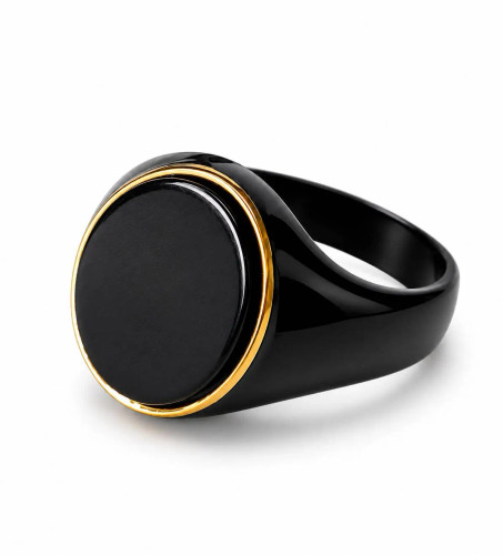 انگشتر مردانه استیل مشکی مدل Royale Black