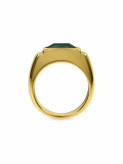 انگشتر مردانه استیل طلایی نگین سبز مدل Emerald King