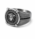 نگشتر مردانه استیل طرح مدوسا ورساچه مدل Silver Medusa