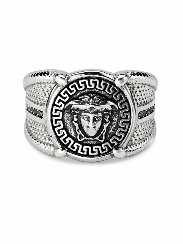 نگشتر مردانه استیل طرح مدوسا ورساچه مدل Silver Medusa