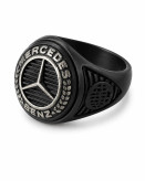 انگشتر مردانه استیل رنگ مشکی طرح mercedes benz