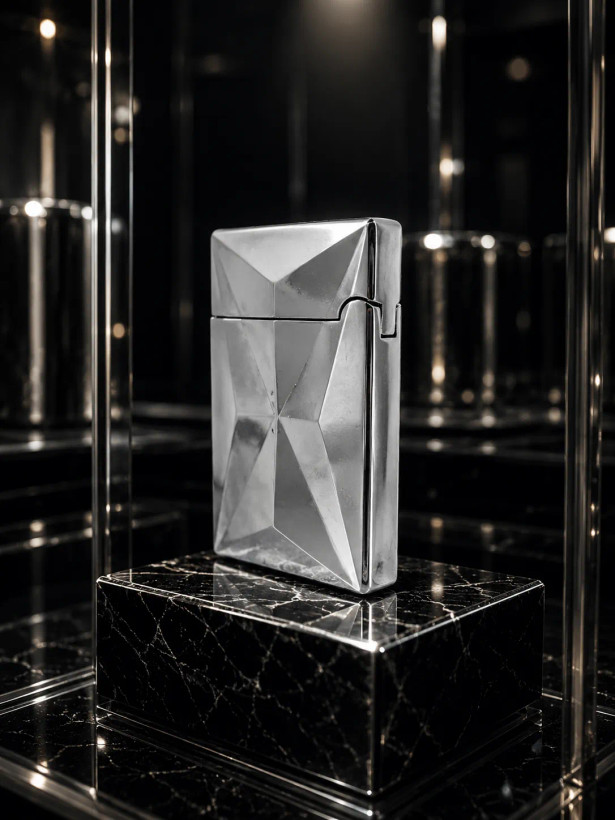 فندک گازی بغل زن برند lighter بدنه فلزی طرح کریستال