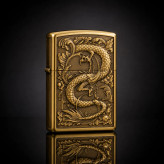 فندک بنزینی برند zorro بدنه فلزی طرح Divine Dragon سری ZK33