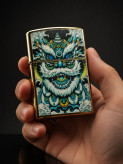فندک بنزینی برند zorro بدنه فلزی طرح foo dog سری zk43