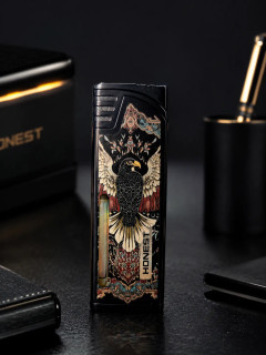 فندک گازی هانست شعله کوره ای قرمز طرح عقاب اورجینال
