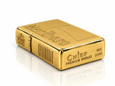 فندک بنزینی برند chief بدنه برنجی طرح Marlboro